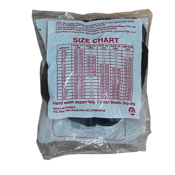 Just My Size Regular Reinforced Toe Very Navy Panty Hose 4 Pack Womens 4X - Picture 3 of 3